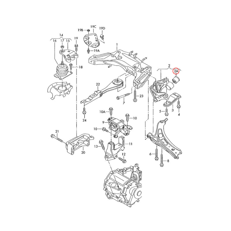 Lower Control Bush - 1K0407183E